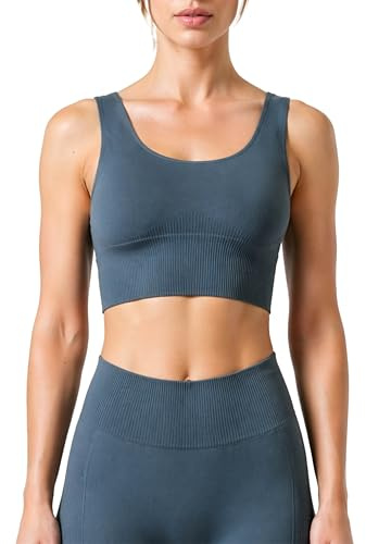 Risalti Top Palestra Donna Ilena Confortevole con Fascia a Costine | Reggiseno Sportivo Donna in Microfibra, Top Yoga e Fitness Morbido e Traspirante, Senza Cuciture e Ferretto, Made in Italy