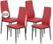anrekl Juego de 4 sillas de comedor con reposabrazos, patas de metal, sillas de cocina modernas, cómodas sillas tapizadas, asiento para comedor, salón, cocina, color rojo