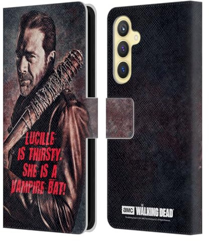 Head Case Designs Offizielle AMC The Walking Dead Lucille Vampir Fledermaus Negan Leder Brieftaschen Handyhülle Hülle Huelle kompatibel mit Samsung Galaxy S23 FE 5G