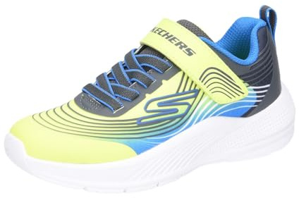 Skechers Girls' Microspec Advance Oasis Point Trainers, Yellow Blue, 5.5 UK