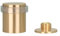 EVI Herrajes | Brass Door Stop | Ø24x30mm | Floor Mounted | Matte Finished Brass | Transparent Silicone Protection | Includes Screw + Fastening Plug | Model I-18024X30-TCB
