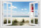timalo Wandbild Outdoor wetterfeste Bilder für draußen | Gartenbilder Innen & Außen | Landschaftsbilder Acryl Glas Fensterblick Effekt | 100x50cm Nordsee Strand Leuchturm