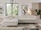 MKS MEBLE Sofa L, Wohnlandschaft L-Form mit Schlaffunktion und Bettkasten, Schlafsofa mit Bettkasten, Ecksofa, Sofa mit Einstellbare Kopfstützen, Pedro L - Hellbeige Velvet - Links