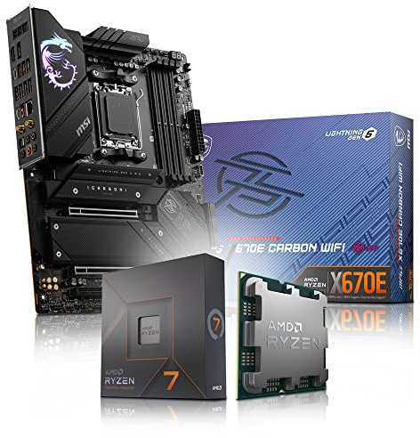 Memory PC Aufrüst-Kit Bundle Ryzen 7 7800X3D 8X 5.0 GHz Prozessor, 8 GB DDR5, MSI MPG X670E Carbon WiFi Mainboard (zusammengebaut inkl. Bios Update + Funktionskontrolle)