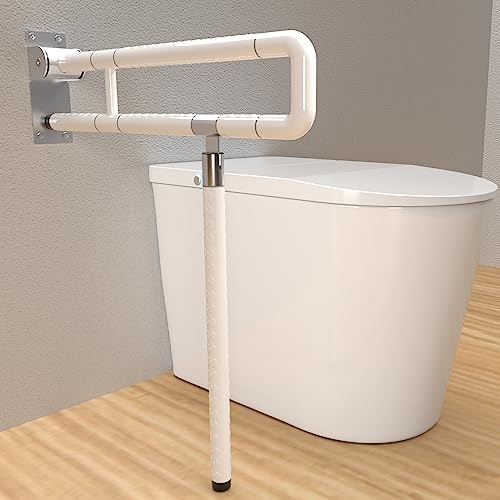 Jopassy Wandstützgriff Toiletten, Klappgriff Haltegriff Dusche, WC Stützhilfe Aufstehhilfe Sicherheitsgriff, Rutschfeste Handlauf für Senioren Behinderte Schwangere, bis zu 200kg