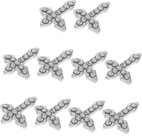 FRCOLOR 10pcs Cross Nail Charms Gothic Nail Art Charms for DIY Manicure Decorations