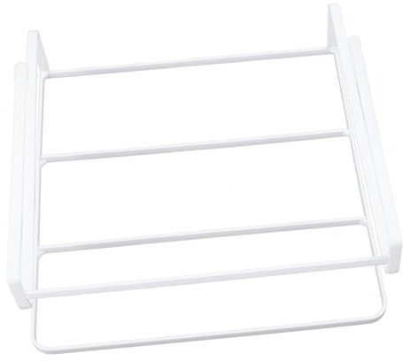 Operitacx Desk Storage Mount for Laptops Notebook Storage Rack under Shelf Storage Laptop Dormitory Desktop Organizer White
