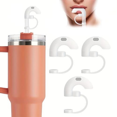 XINCHENG 3pcs Anti Wrinkle Straw Stoppers for Stanley Tumbler, Silicone Straws Topper Reusable, Dust-Proof Straw Tips Lids for Straws Cup Accessories