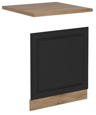 Vicco Frontblende R-Line, Geschirrspüler Fronttür, Anthrazit Landhaus, 60 cm, AP Eiche