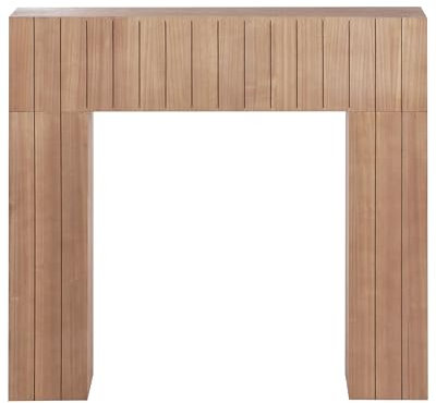 Beliani Marco para Chimenea de imitación MDF decoración Sala de Estar Madera Clara Bunbury