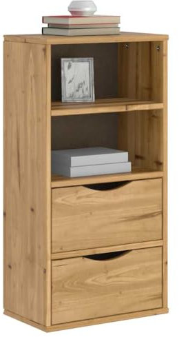 LAPOOH Beistellschrank mit Schubladen 40x24x79 cm Massivholz Kiefer, Schrank Klein, Flurschrank, Kommode, Vorratsschrank, Flurschrank, Badezimmerschrank, Kleinmöbel - 4103593