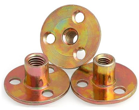 flangia, Colore Zinco Placcatura Piastra di Ferro Dado Dado Flangiato di Bloccaggio a Tre Fori Base Rotonda Piatta T Dadi Tee Mobili Dadi Vite M8 M10(M10(2pcs))