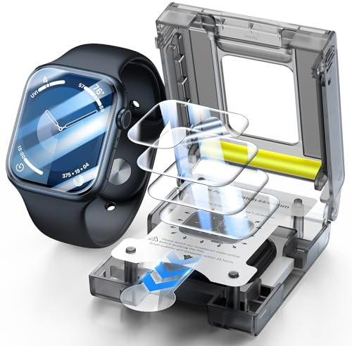 LK 4 Pièces Installation Automatique Tpu Protection Écran pour Apple Watch Series 9/8/7 45mm, d'écran Flexible pour iwatch S10 46 mm, Sans Bulles, Transparent HD,Ultra Fiim