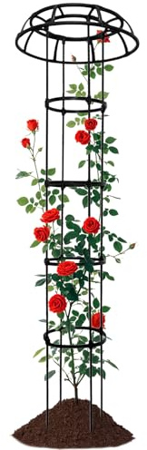 Garden Trellis Tower, Round Trellis with Design, Vegetable Paliers for Beans, Cucumbers, Zucchini, Vines, Roses Clematis