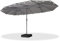 PURPLE LEAF Parasol Rectangulaire Inclinable 455 x 270 cm avec Guirlande Lumineuse Solaire, Grand Parasol de Jardin Extérieur, Parasol Droit avec Pied, pour Terrasse, Jardin, Balcon, Gris clair