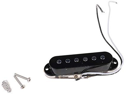 6 Saiten E-Gitarre Tonabnehmer Single Coil Bass schwarz