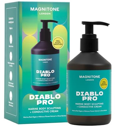 MAGNITONE Diablo Pro Marine Body Sculpting Conductive Cream 300ml | Caffeine & Botanical – Smooths, Tightens & Reduces the Look of Cellulite, Hydrating Body Moisturiser with French Seaweed