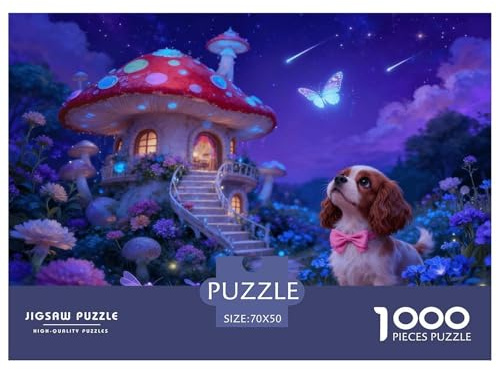 1000 Teile Cavalier King Charles Spaniel Puzzle – Für Erwachsene Und Kinder, Familienfreundlicher Denkspaß, Pilzhaus Puzzles, Wohnkultur, Geschenk Für Kinder 70x50cm/1000pcs
