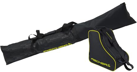 Fischer Eco XC Skitasche für Langlaufski - 195cm - robuste Tasche für Langlauf Ski - für EIN Paar Classic oder Skating Skier - inkl Nordic Eco Schuhtasche für Langlaufschuhe