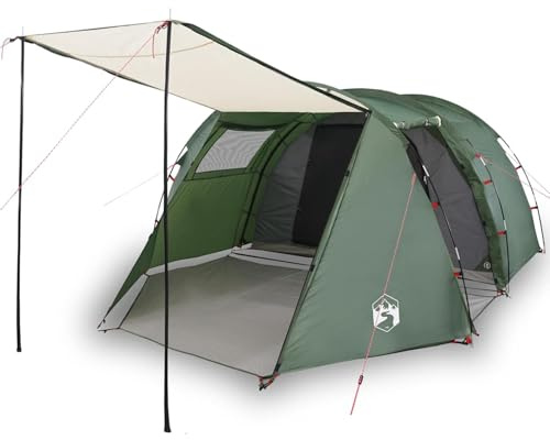 HOMELEN Campingzelt Tunnelzelt 4-Personen wasserdicht 185T Polyester PU-Beschichtung blau 483x250x180/185 cm Vorzelt zusätzlicher Platz Camping Outdoor