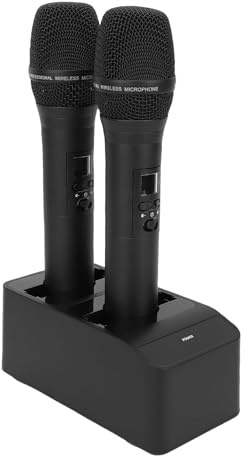 NOENNULL Système de Microphone Portable sans Fil Professionnel avec Micros Rechargeables pour Les Performances sur Scène karaoké, Idéal pour Le Chant et Les événements Familiaux