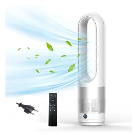 Ventilador Sin Aspas,Aire Acondicionado Portatil,Ventilador Aire Frio,Climatizador, Aire Acondicionado Portatil, Climatizador Portatil, Temporizador Con Mando a Distancia, Enfriador De Aire (A)