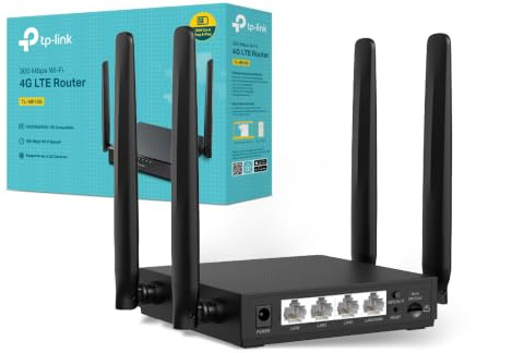 New TP-Link TL-MR108 4G WiFi, N300 4G Router with SIM Slot,Portable WiFi | Four High Gain Antennas, Plug & Play Setup, Connect Up to 32 Devices, Stable LTE Signal, Guest Network, Easy Home Internet