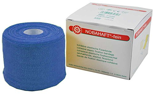 1x Nobahaft®-fein kohäsive Fixierbinde Kompressionsbinde Unterzug, blau, 8cmx20 m Rolle