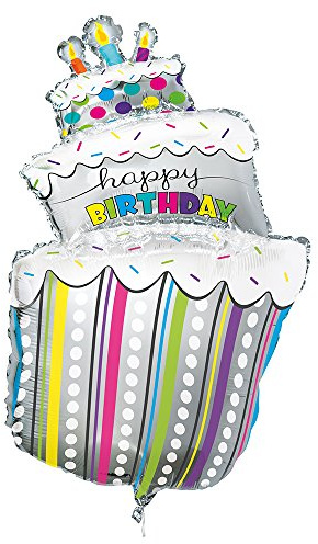 Multicolor Polka Dots Birthday Cake Giant Foil Balloon (101cm) 1 Piece - Premium Quality for Joyful Celebrations