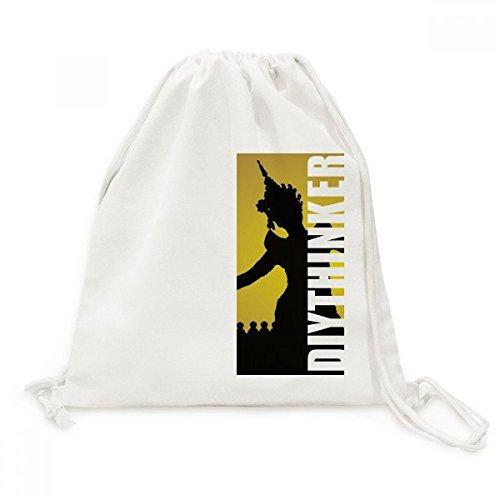 DIYthinker Thailand Schatten Buddhismus Dancer Canvas-Rucksack Reisen Shopping Bags