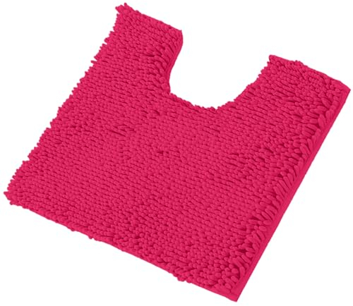 LuxUrux Badematte, extra weich, Plüsch, Badezimmerteppich, 2.5 cm, Chenille-Mikrofaser-Material, super saugfähig, zotteliger Badteppich. Maschinenwaschbar und trocknergeeignet, 50.8x50.8 cm, Hot Pink