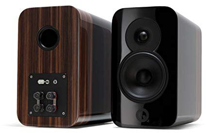 Q ACOUSTICS Concept 300 Bookshelf Speaker Pair (Black & Rosewood, with stands)