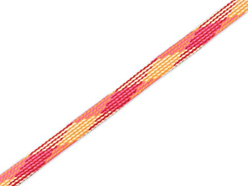 ALB Stoffe 1m Flachkordel Twist Me Plaid Flamme-papaia-Curry-ortensia-meringa 15mm