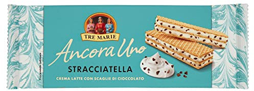 12x Tre Marie Ancora Uno Wafer Stracciatella Waffeln gefüllt mit Milchschokolade Creme und Schokoladenstücke 140g
