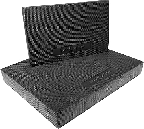 Sporttrend 24® Balance Pad in 38x24x6 cm und 38x48x6 cm | Gleichgewicht, Koordination, Balance-Pad, Kissen, Matte, Polster (Schwarz, 38x48x6 cm)