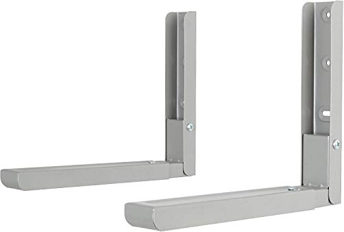 Utiz Universal Microwave Shelf Wall Bracket Holder | Extendable Arms | Microwave Weight 45kg | Under Cabinet | (Silver) Suitable for All Microwaves