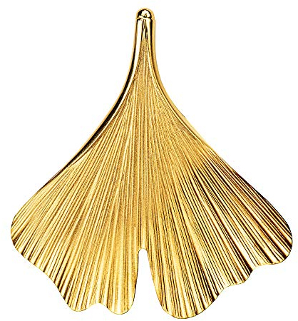 JEVELION Großer Gold Ginkgo Anhänger 750 Gold 18 Karat 18K für Damen Ketten-Anhänger + Zertifikat