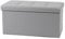 La Maison Large Ottoman Foldaway Storage Blanket Toy Box Bench Faux Leather Silver Grey 76x38cm