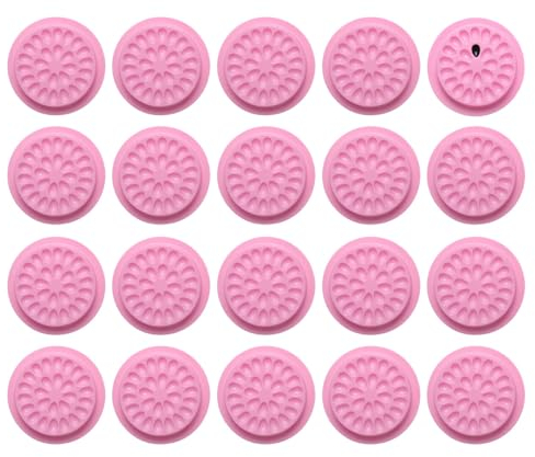 Happyupcity 20PCS Pink Plastic Flower Shape Eyelash Glue Holder Dispenser Disposable False Lash Glue Tray Cups Glue Pallet Pads Eyelash Extension Tools