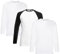 Fruit of the Loom Valueweight Langarm-T-Shirt für Herren, 2 x Weiß + 1 x Weiß-Schwarz + 1 x Hlkauf Notizblock, 3XL