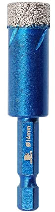 BRSCHNITT Punta diamantata da 14 mm, sega a tazza da 3/5 pollici per piastrelle in porcellana, ceramica, pietra, granito, marmo, set di punte per trapano a secco con gambo esagonale