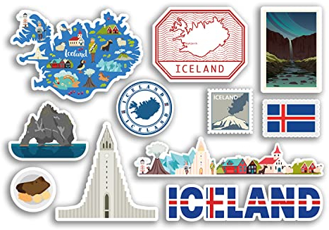 A5 Aufkleberbogen Island Vinyl Aufkleber – Karte Land Urlaub Flagge Reise #78464
