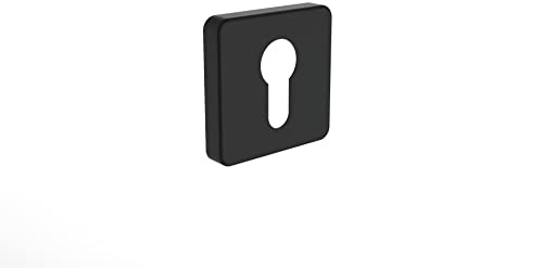 ROSTEX Edelstahl Rosette PZ Schwarz matt - Paar - Eckig - 53x53 mm - 2 Stück