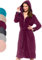 Morgenstern Bademantel Damen Reißverschluss Kapuze Bordeaux XL