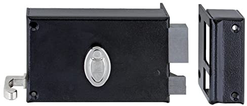 HERACLES - Serrure monopoint en applique 6 gorges horizontale tirage droite - Noir