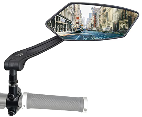 Arkham Fahrradspiegel Stoßfestes Echtglas 360° schwenkbar faltbar bruchsicherer langlebiger E-Bike Spiegel Kratzfest für E-Bike Lenker (Rechts)