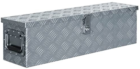 Gecheer Werkzeugbox Werkzeugkästen Werkzeugkiste Aufbewahrungsbox Alubox Transportkiste Transportbox Truckbox Silbern 80,5×22×22 cm