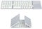 Mcbazel Wiederaufladbare Faltbare Bluetooth-Tastatur, Tragbare Faltbare Drahtlose Tri-Tastatur mit Touchpad für Mobilgeräte Kompatibel mit Tablet/Handy/PC, Weiß