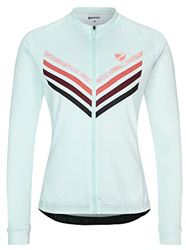 Ziener Damen NARLA Fahrradtrikot/Radtrikot - Mountainbike|Rennrad - atmungsaktiv,schnelltrocknend,elastisch,Langarm, Ice, 42