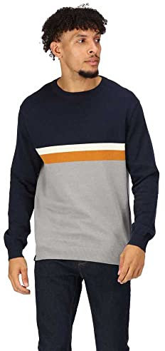 Regatta Kaelen Herren Pullover aus nachhaltiger Baumwolle, Marineblau/Storm Grey, XX-Large